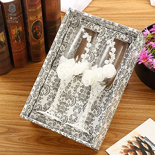 Sysdisen Verre flûte à Champagne | Mariage en Dentelle Blanche pour la mariée et Le marié | Flûtes à Champagne Mariage personnalisées gravées, Cadeau Jeu Verres...