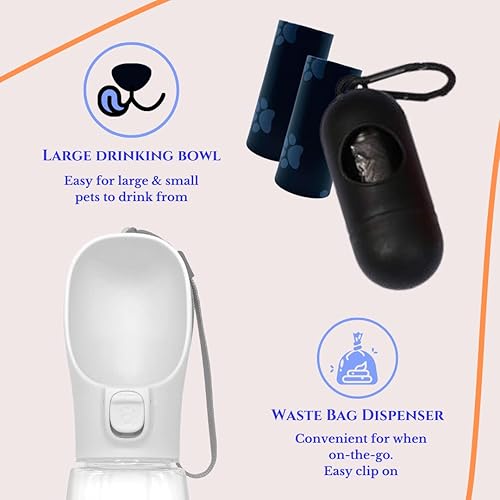 Miniatura 4 de Botella de agua para perros, botella de agua de viaje a prueba de fugas, dispensador de agua para perros sin BPA, ligera y conveniente para