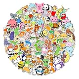 Bokoeiei 100 Pcs Cute Animal Stickers for Water Bottle, Laptop, Skateboard, Luggage, Phone Case, Vin