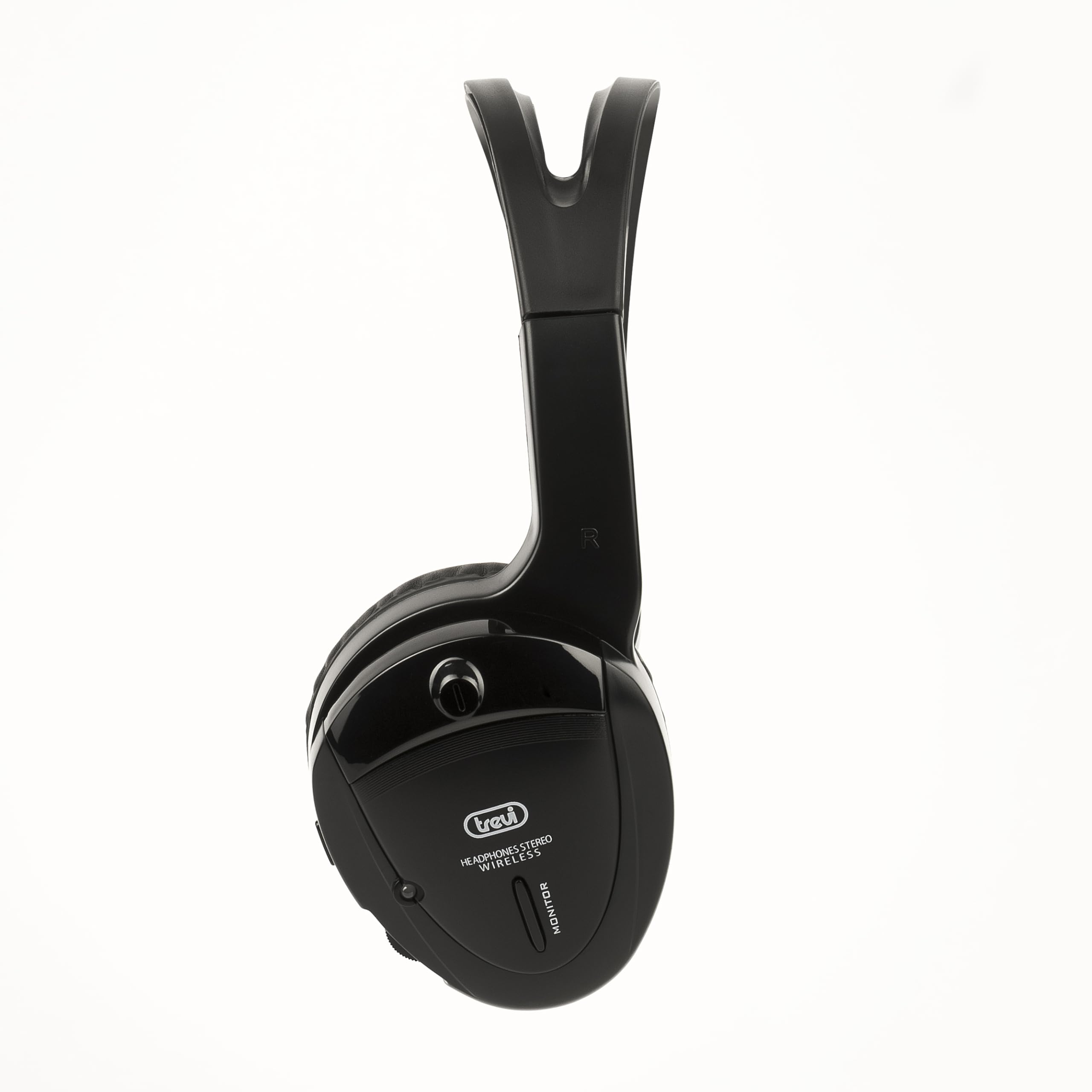 Trevi FRS 1240 Cuffia TV Wireless ad Infrarossi con Trasmissione ad Alta Frequenza, 12m di Portata, Audio Stereo per Televisore, Hi-Fi e MP3, Funzione Monitor e Controllo Volume, Base in Dotazione