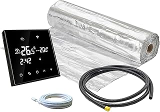 Komplett-Set elektrische Fußbodenheizung AluPro 140 für Laminat/Klickvinyl mit Thermostat RT-67 Wlan (1 m² - 0,5 x 2 m)