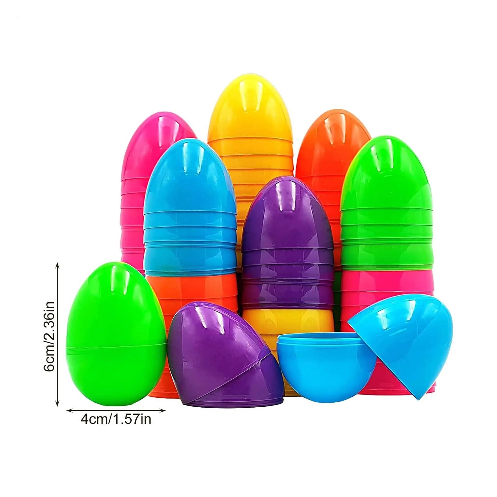 50 Pezzi di Uova Pasqua in Plastica Riempibili, Confezioni Regalo Colorate, Giochi Caccia for Feste, Forniture Artigianali Fai da Te per Feste