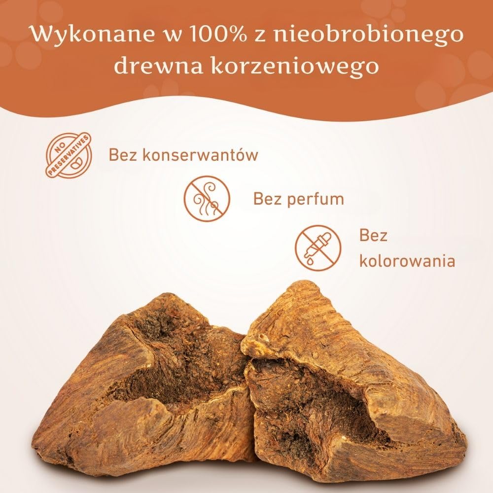 Wildfang® Gryzak z korzenia wrzośca, duży – Nieodpryskująca zabawka dla psów o silnej potrzebie gryzienia Naturalny gryzak na ząbkowanie Zdrowie zębów i dziąseł psa (dla psów 25–45 kg), 3 szt.