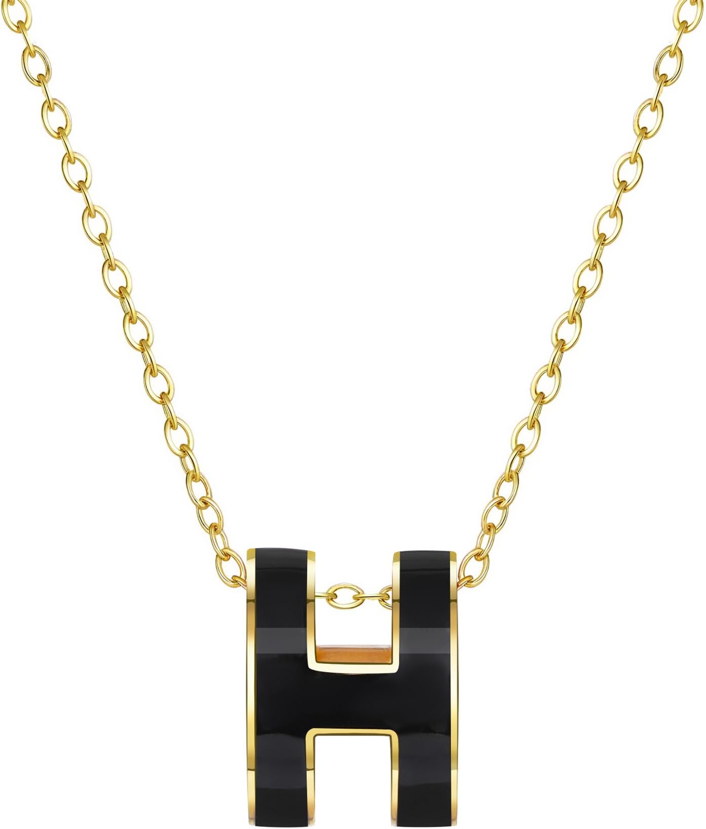 H Necklace for Women18K Gold Plated Classic Letter Design Cute Fashion Necklace Pendant Jewelry Gifts for Women