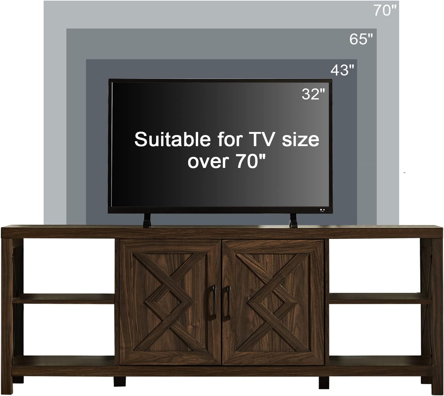 Buy Okvnbjk TV Stand Rustic Farmhouse Metal X Wood Entertainment Center