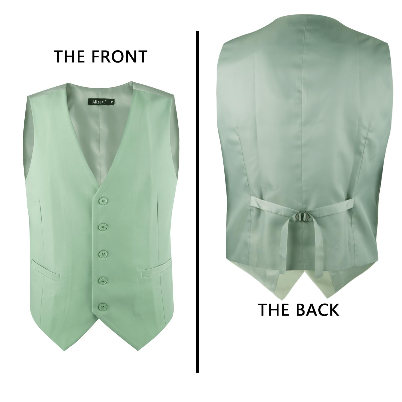 Alizeal Gilet classique de couleur unie pour homme - Coupe droite - Smoking - Pour mariage