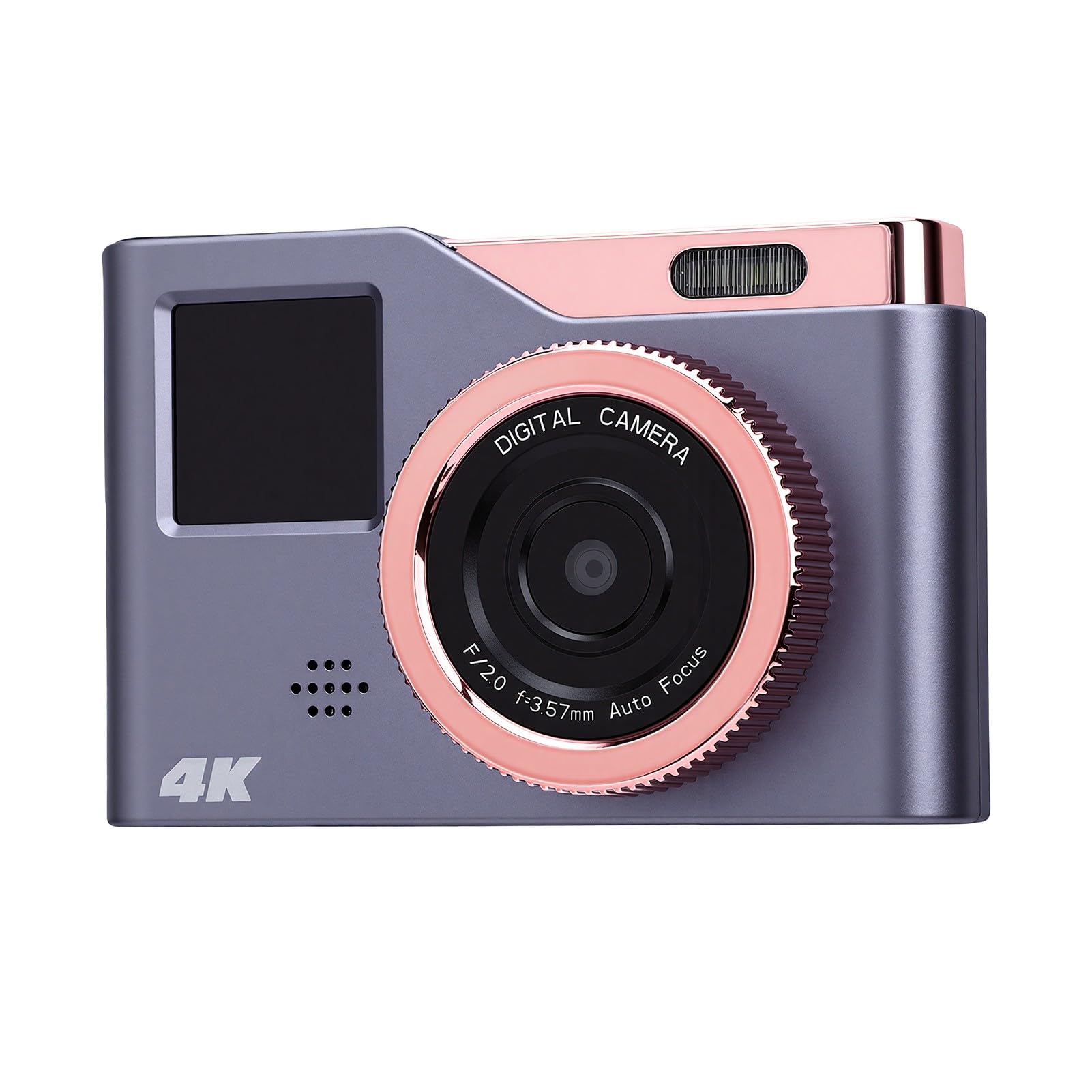 LICAEVEY Fotocamera Digitale 4K, Fotocamera Selfie Doppio Schermo da 48 MP con Registrazione Video, Zoom 8X, Messa a Fuoco Automatica, per Fotografia per Principianti, Anti-Shake