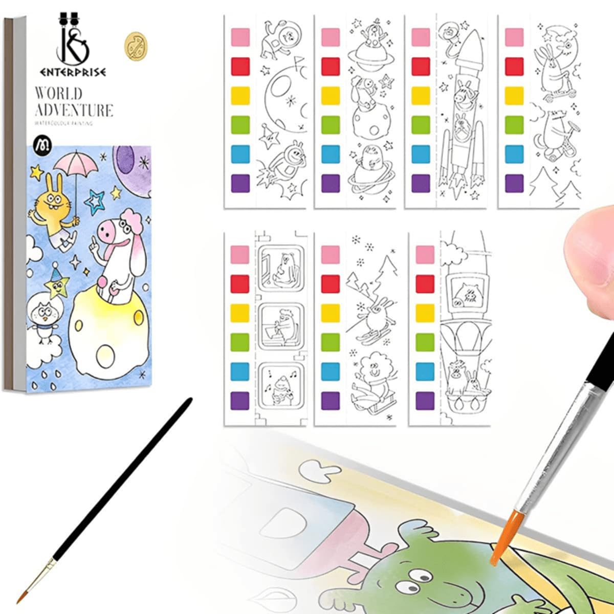 KS ENTERPRISE Magic Water Book for Kids, Activity Books Coloring Books, Watercolor Painting with 1 Paint Brush, 20 Sheet Gift Kids Over 3+ Years Old (Festival Celebration)