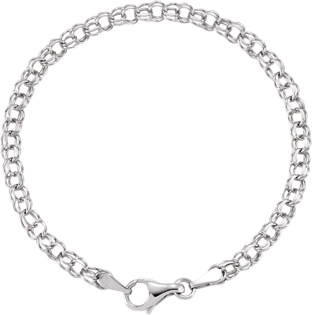 Diamond2Deal 14K Gold 3.75 mm Solid 7" Charm Bracelet