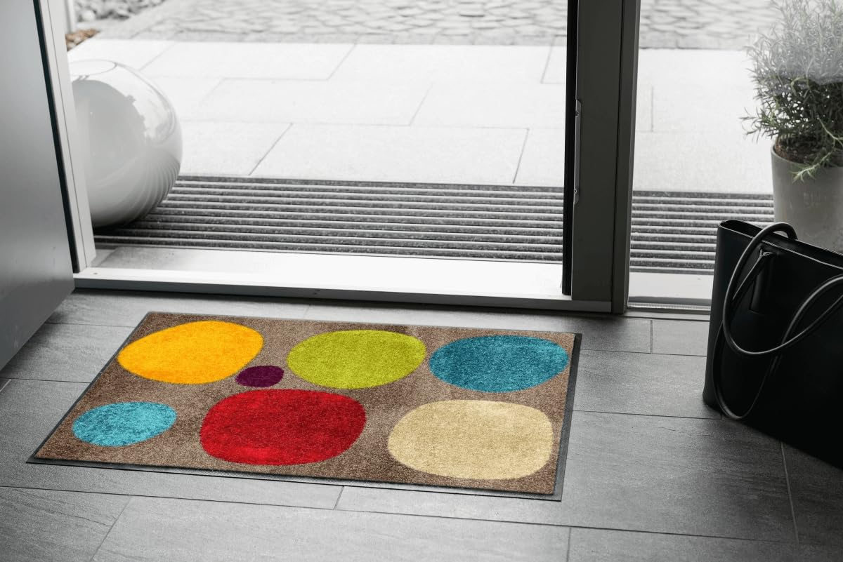 Salonloewe Minimatte Broken Dots Colourful I Schmutzfangmatte & Fußabtreter für Innen 50 x 75 cm