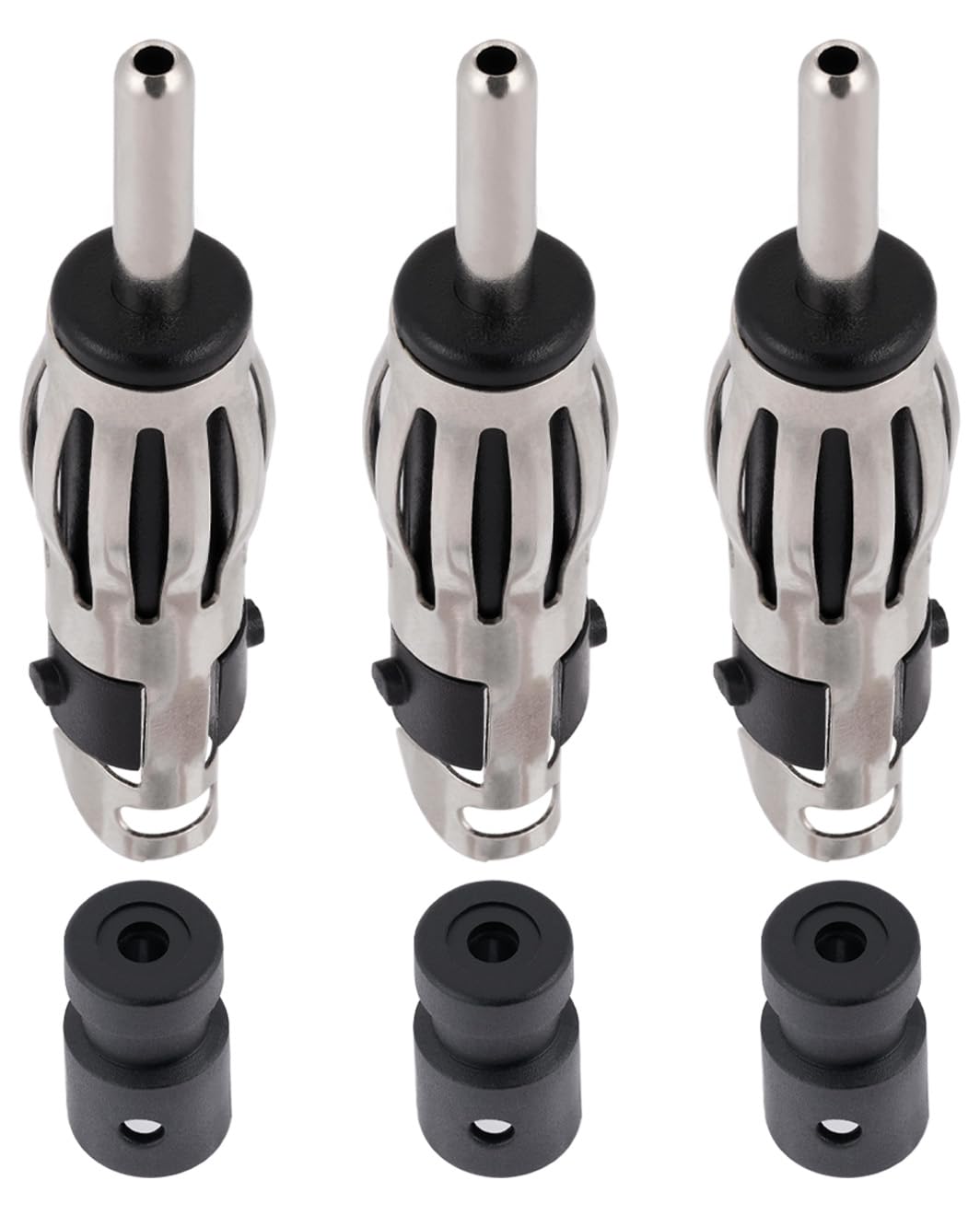 Vecys 3 Pezzi Connettore DIN Autoradio Maschio FM AM Antenna Universale per Auto Spina DIN Connettore in Rame per Cavo Coassiale di Estensione RG174