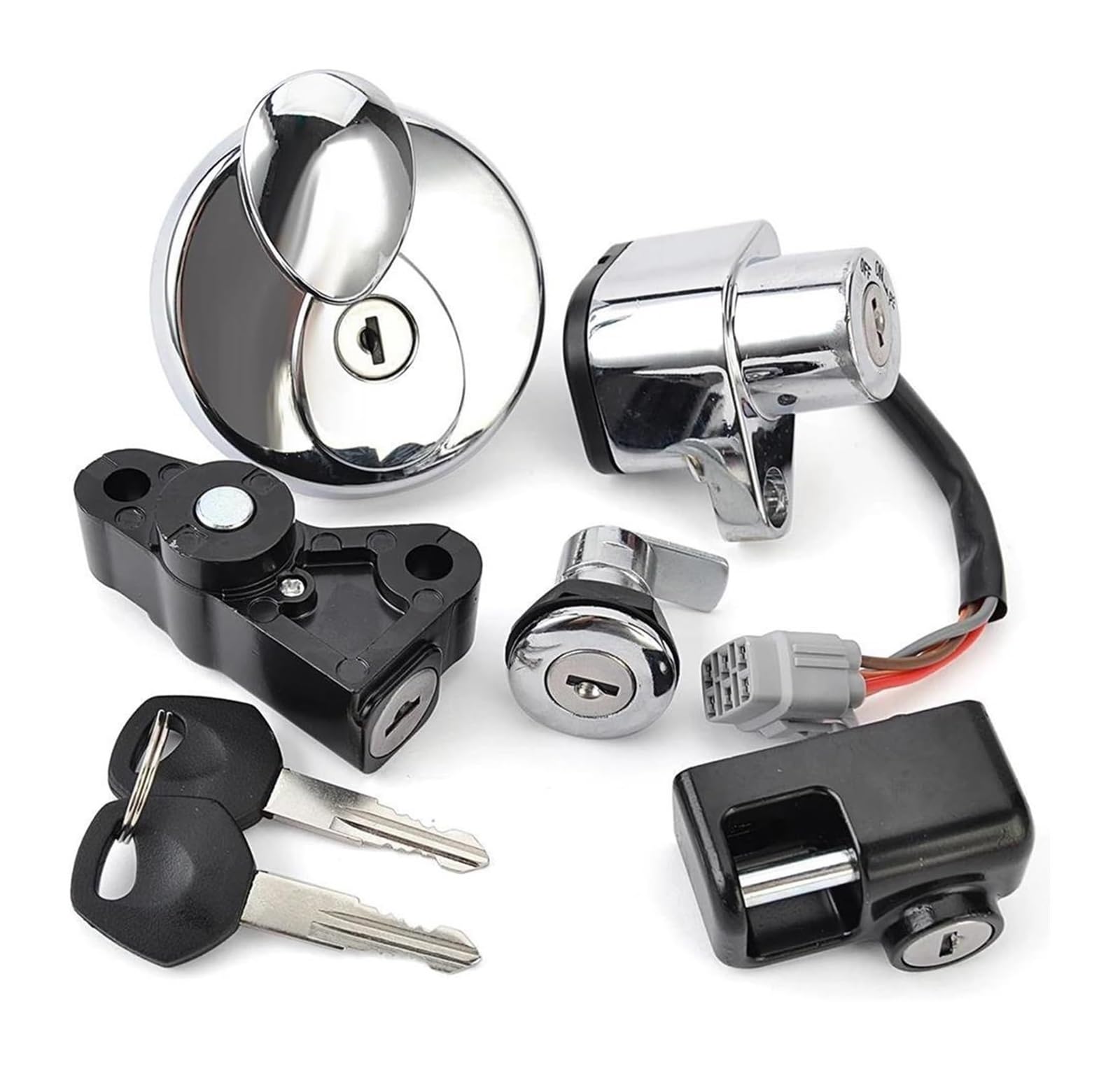 Cerradura De Encendido para Suzuki para VLR1800 para Boulevard para C109R 2008-2011 Interruptor Arranque Encendido Motocicleta Combustible Bloqueo Juego + 2 Llaves