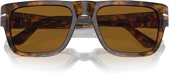 Persol PO3348S Sunglasses, Striped Brown/Light Blue, 55 mm
