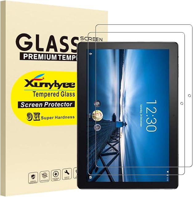 XunyLyee [2 Pack Screen Protector for Lenovo Tab M10 TB-X605F, Easy Installation Tempered Glass for Lenovo Tab M10 HD TB-X505F (10.1 Inch)