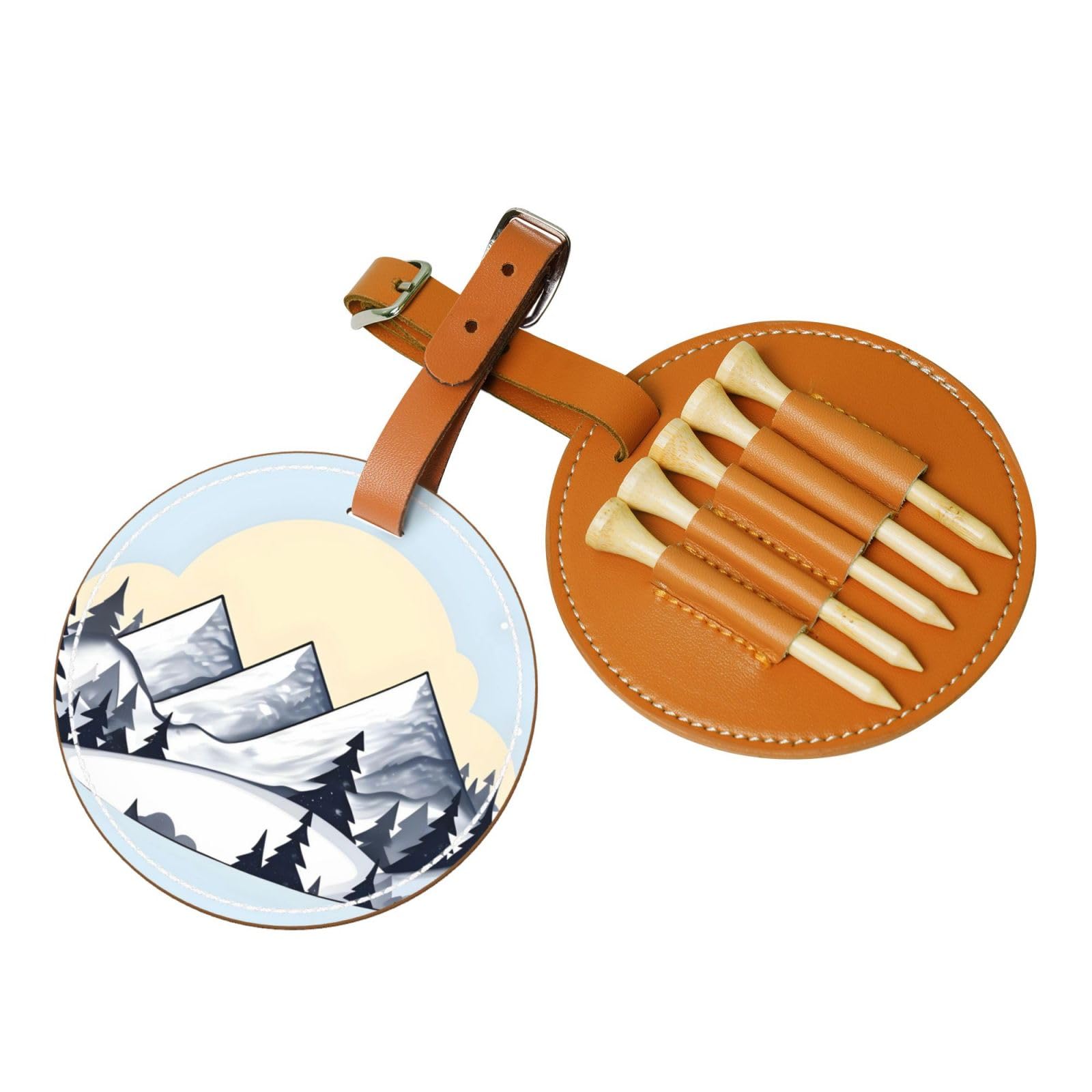 WXXWXD White Snowy Mountains Printed Golf Tee Storage Bag - Portable Storage, Easily Organize Tees