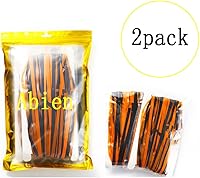 Vista 3 de Abien Cortinas de flecos de aluminio naranja y negro, serpentinas para fiesta de Halloween, suministros de fiesta para fiesta de Halloween, fiesta