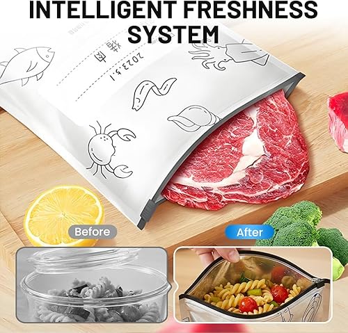 Miniatura 3 de Bolsas de almacenamiento reutilizables de papel de aluminio sellables, bolsas con cremallera al vacío con etiqueta y diseño inferior de pie, bolsas