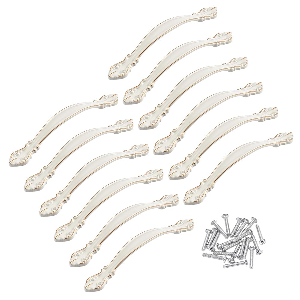 Poignées de tiroir vintage 96mm en alliage blanc lot de 12 PH PandaHall pour rénover vos meubles