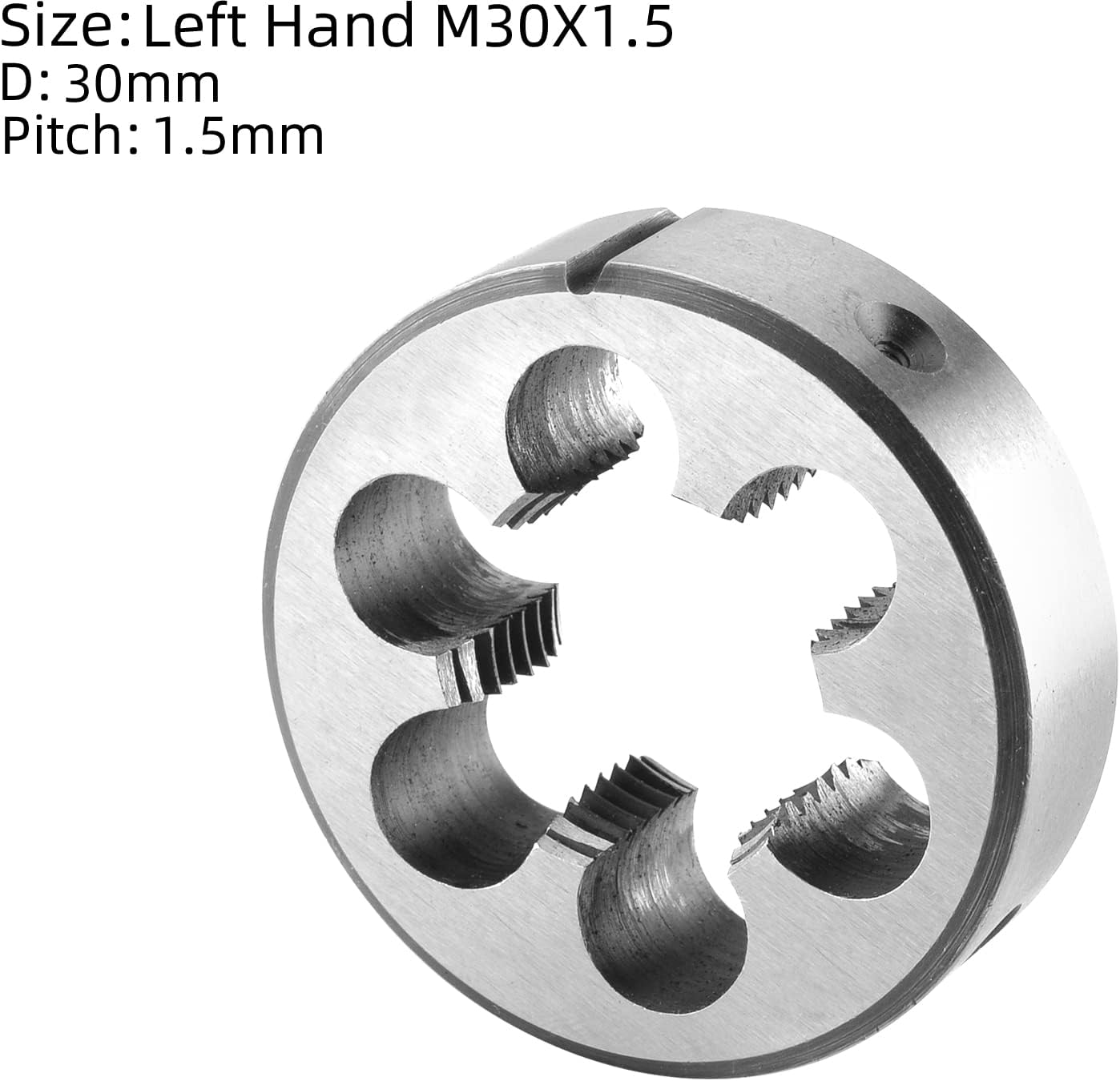 Burkit M30 X 1.5 Tap and Die Set Left Hand, M30 x 1.5 Machine Thread Tap and Round Die