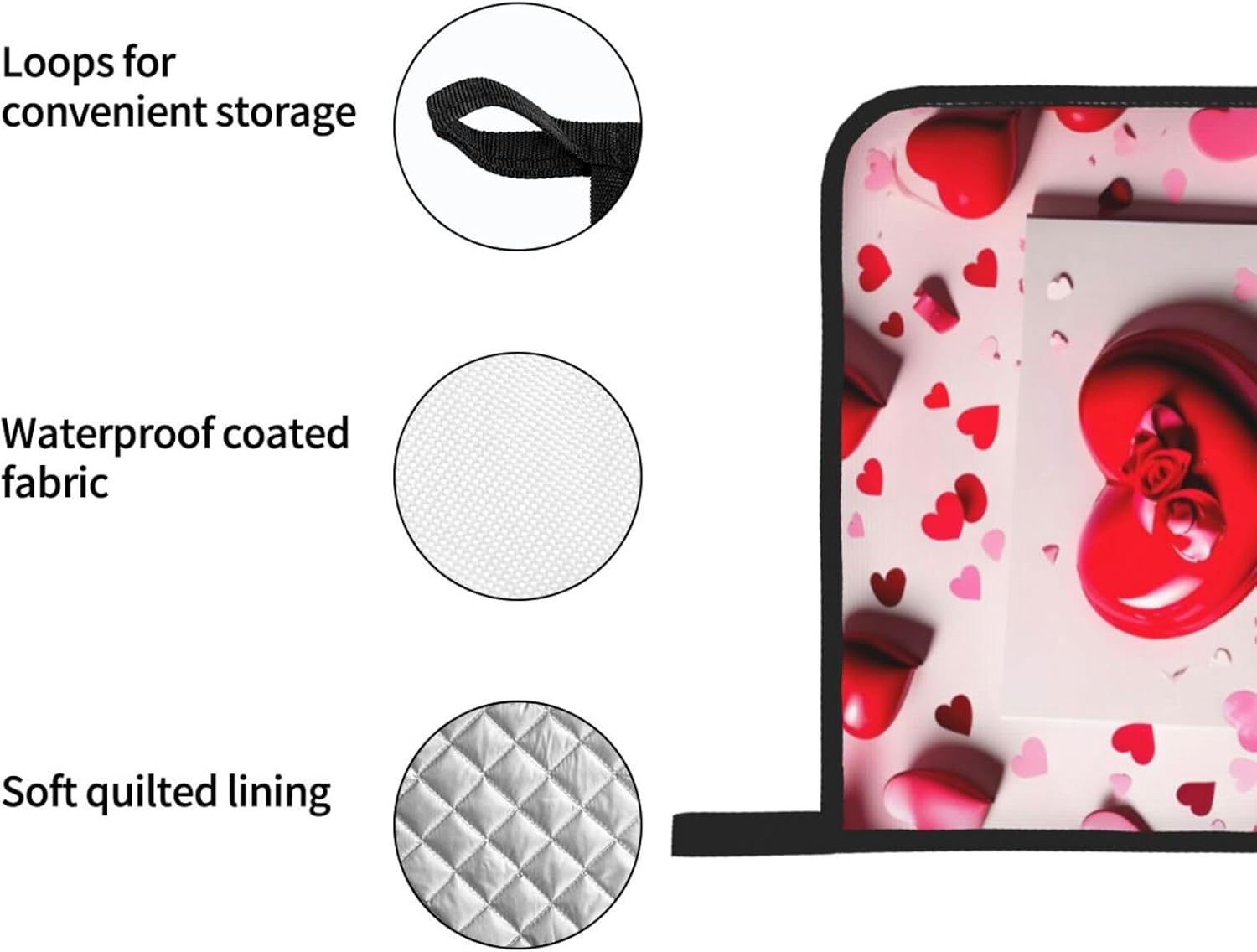 Valentine's Day Print Oven Mitts,Pot Holders, Heat Resistant Oven Mitts Gloves,Hot Pads for Kitchen Cooking Grill