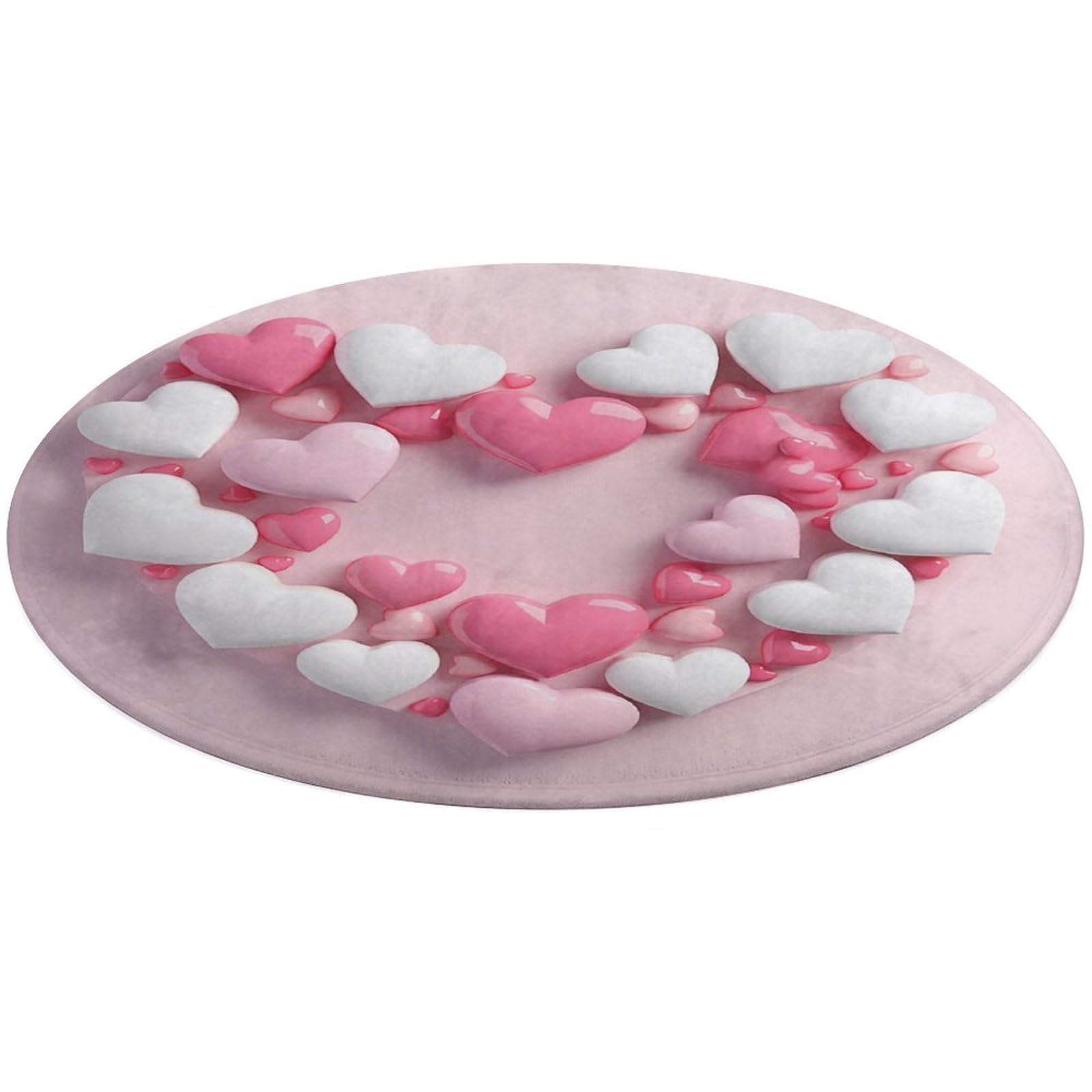 Tapis rond en velours doux moderne 90x90 cm lavable pour cuisine