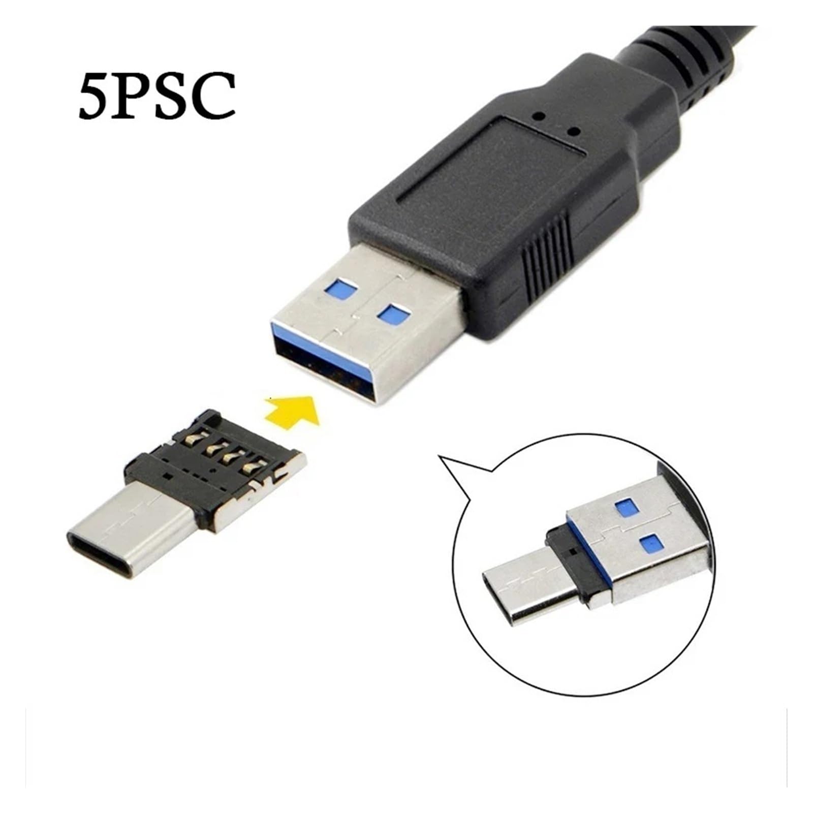 Adaptador tipo C a USB 2.0 OTG Micro USB macho a hembra (Micro USB, 2 unidades)