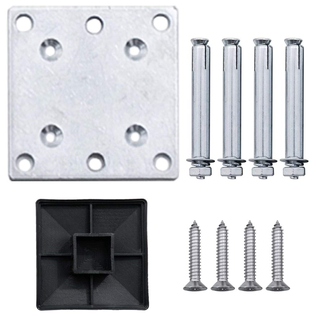 vidaXL WPC Zaun-Set 10 Quadrate + 1 Schräge 1830x186 cm Grau
