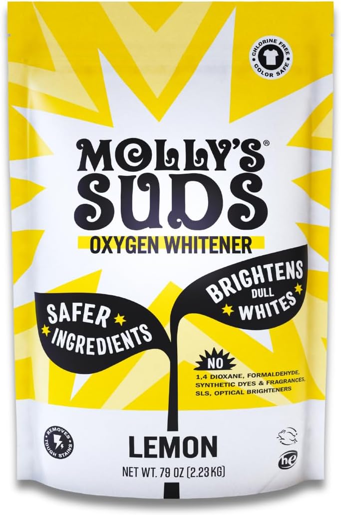 - Oxygen Whitener | Powerful Bleach Alternative, Chlorine Free & Color Safe | Brightens Whites and Removes Stains (Pure Lemon Essential Oil - 79 oz)