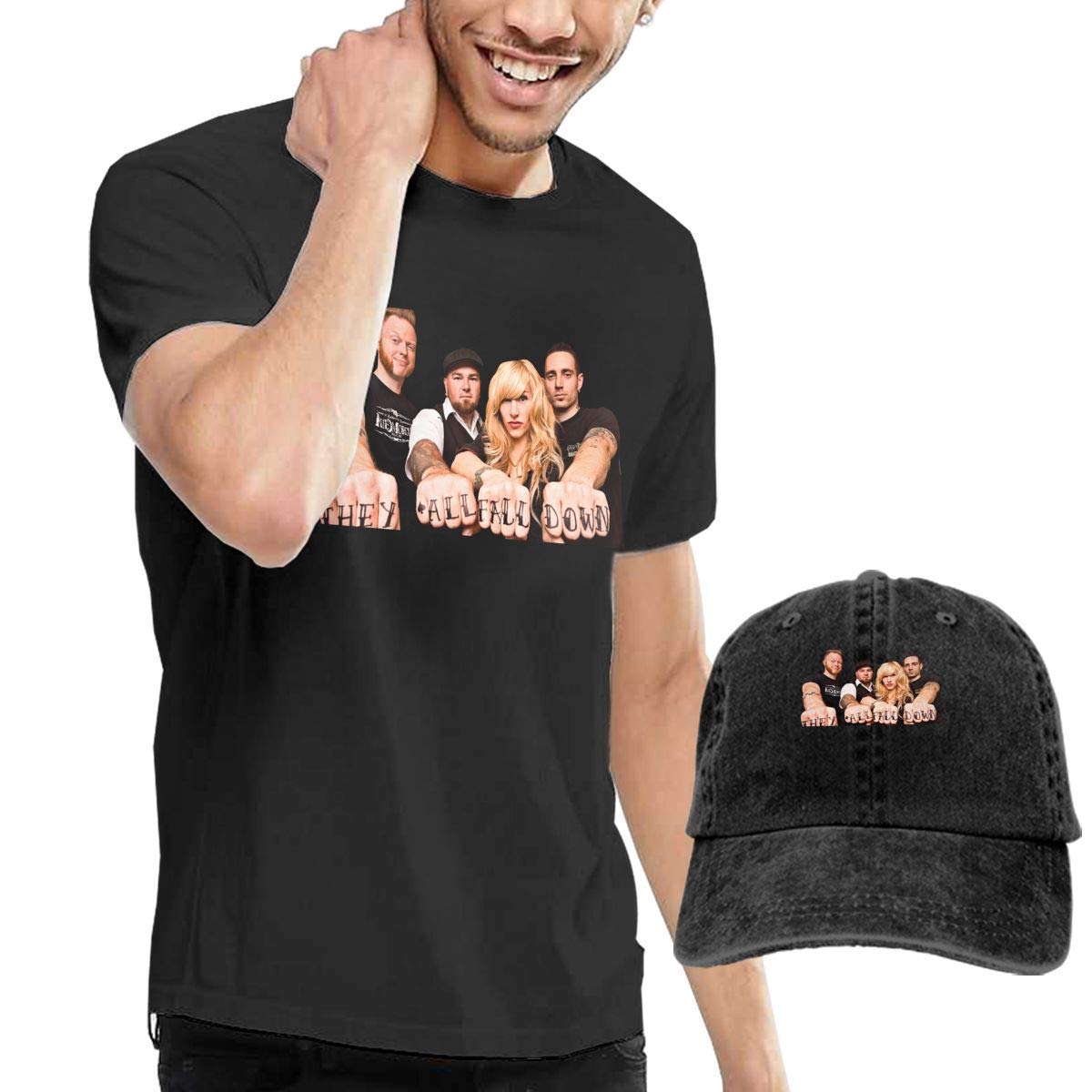 AOCCK Man's Walk Off The Earth Black Shirt and Cowboy Hat Bundle Gift Set ComfortSoft Cotton T-Shirt