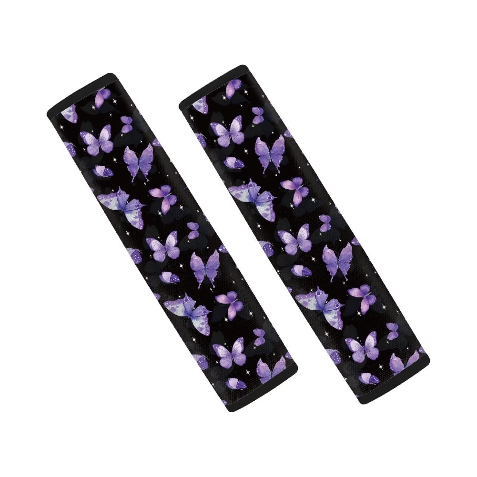 AFPANQZ Purple Butterfly Design Automotive Seat Belt Covers Pads 2 Piece for Womens Kids Youth Car Accessories Safety Seatbelt Cushion Pillow Universal Fit Bag Shoulder Straps Pads