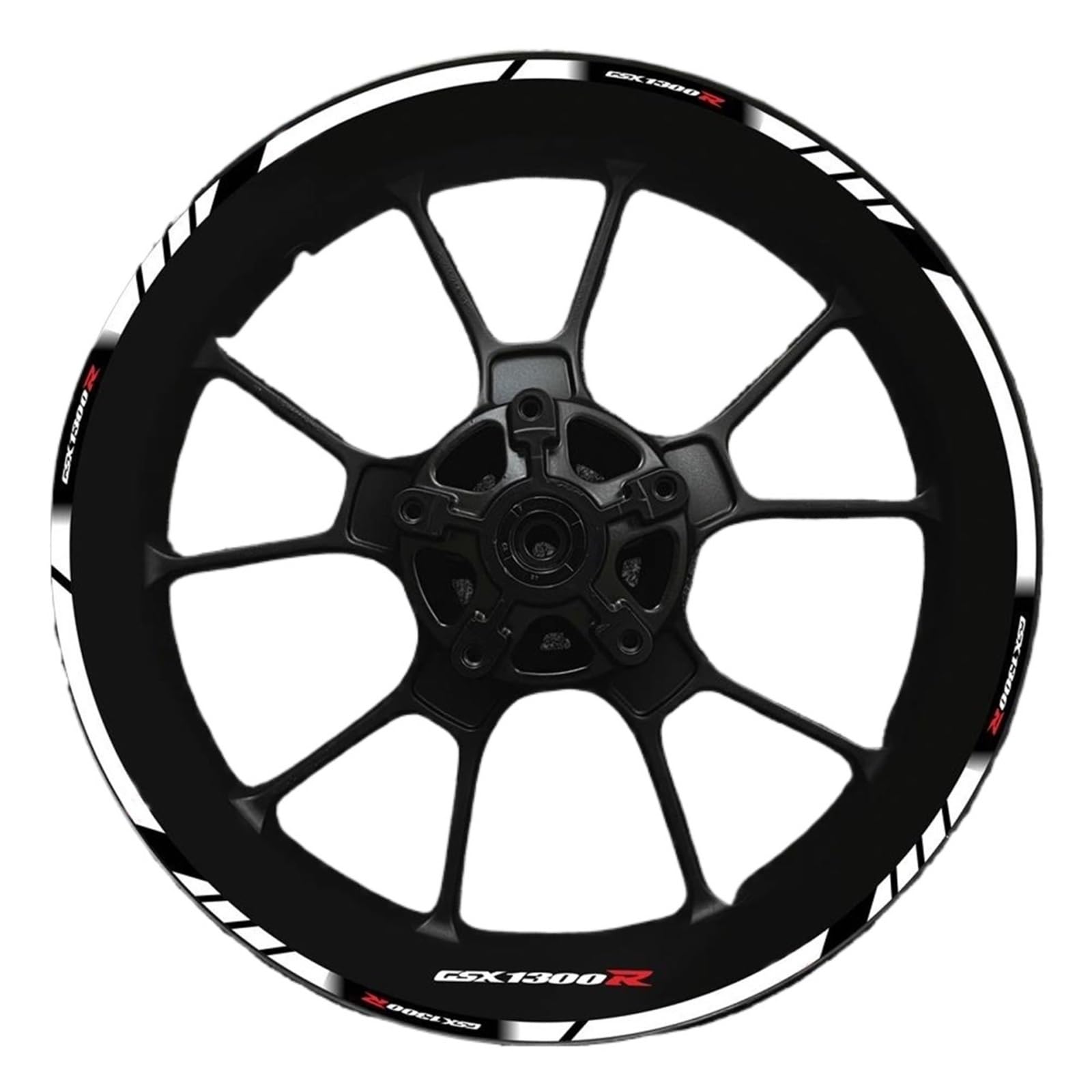 Decorative Stickers Reflective Stickers for Suzuki Gsx-r1300 for Hayabusa GsxR1300r Wheel Hub Motorcycle Tire Rims and Rim Modification(White)