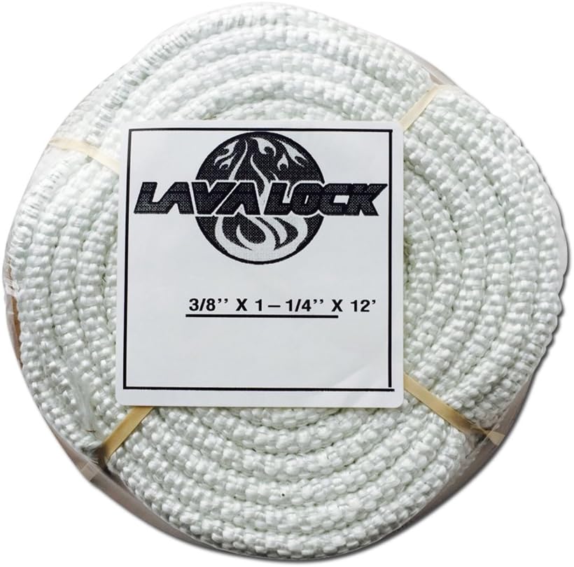 1000 F Tadpole Seal, Fiberglass Smoker P-Gasket 1-1/4 x 3/8 x 12' White