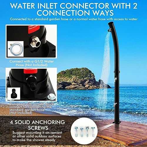 Douche chauffée solaire 20 L YAOJIA pour éliminer le chlore sans eau froide