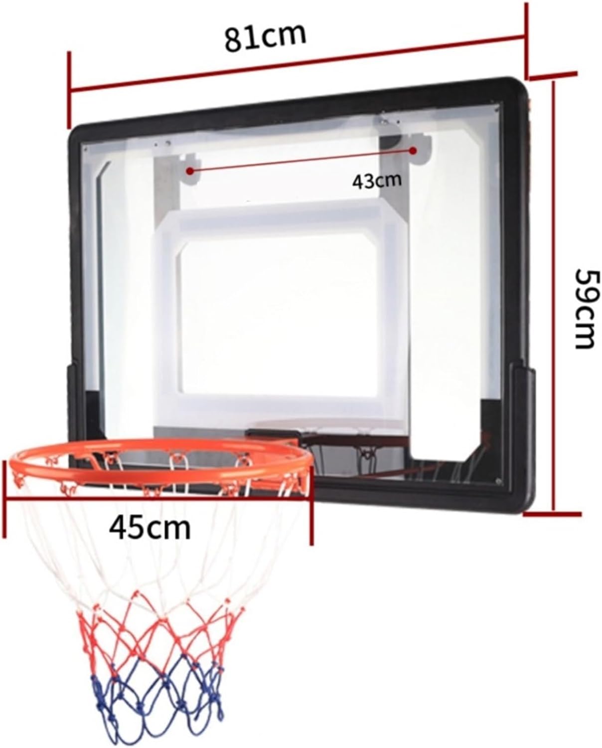 AOKLEY Portable Shoot at The Basket Frame Outdoor Hanging Basketball Frame, Household Movable Tied Basket, Outdoor Shooting Standard Basket Frame and Frame (Size : 45cm)