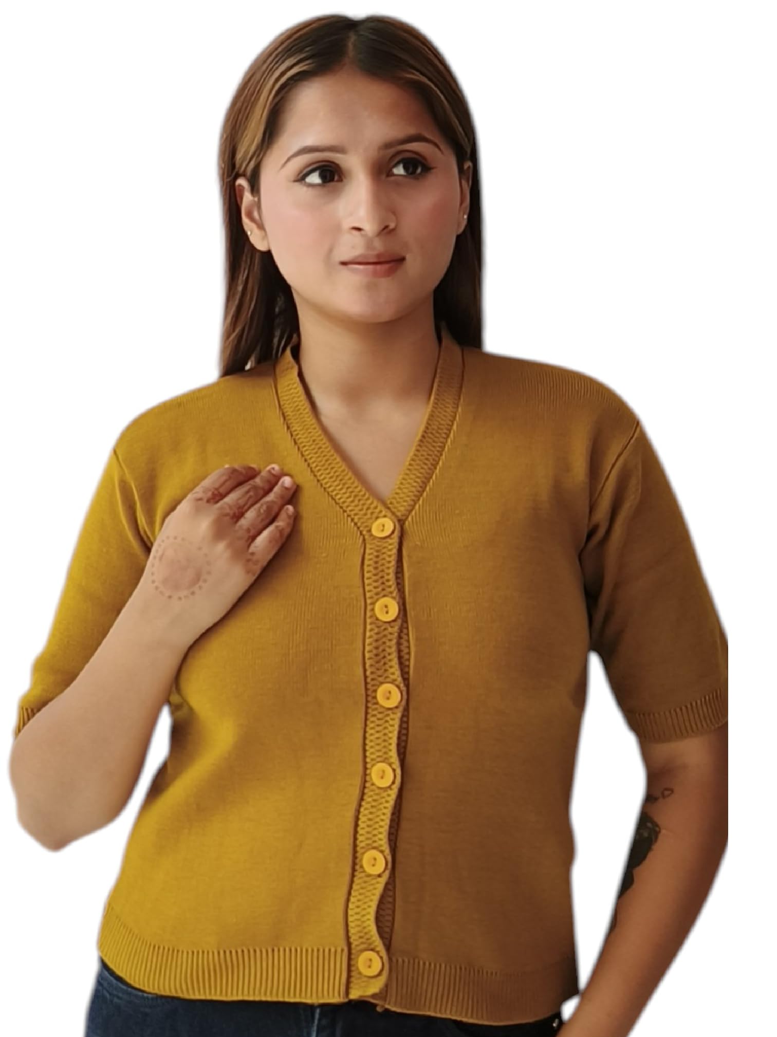 leafbird Cashmilon Halfsleeves Blouse for Women | Saree Blouse | Topwear |Cardigan-picture-36