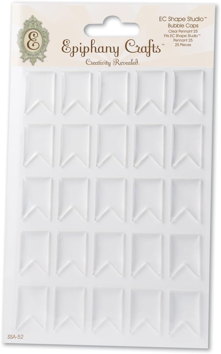 Epiphany Crafts ECSSA-52 Clear Bubble Cap, Pennant, 25-Pack