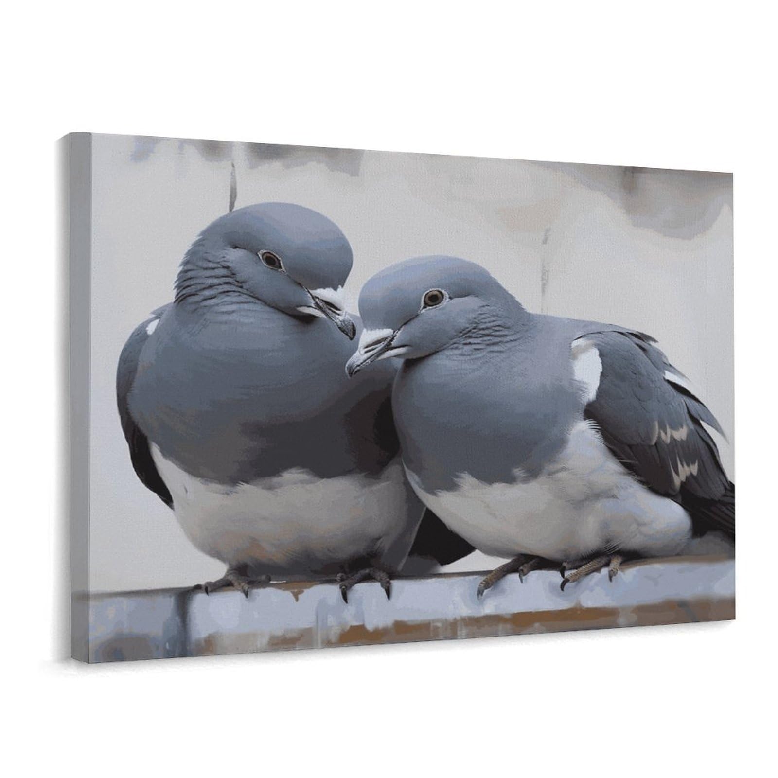 Fodpand Frame-Style Doves Bathroom Wall Art Canvas Prints, Artwork For Walls For Living Room Hallway Stair Office Wall Decor, Pictures Home Decor 15.7X11.8 Inch