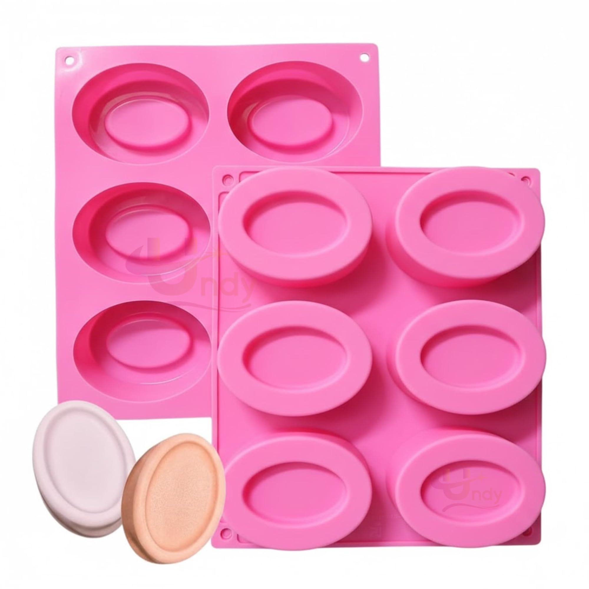 Undy Oval Shape Silicone Mould for Soap Making, 6 Cavity Multipurpose Mould for Handmade Soap Lotion Bars DIY Crafts, Multicolour, Pack of 1-image-8