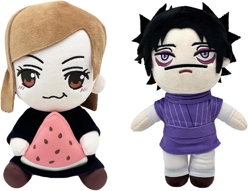 LUNK JJK Pillow Choso Plush Anime Stuffed Figure, 9.4" Cute Kugisaki Nobara Figurine Soft Sofa Home Decoration Hug Pillow Cushion Gifts for Christmas Birthdays 2pcs