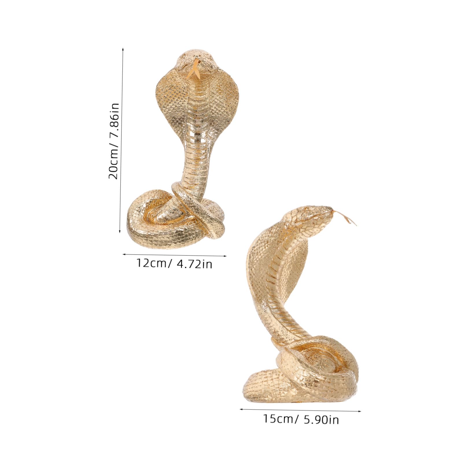 Generic Posąg kobry z żywicy złota figurka zwierzątko na Feng Shui dekoracje biurowe Lucky Snake figurka kolekcjonerska dekoracja wewnątrz i na zewnątrz
