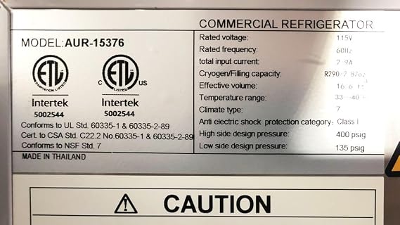 cooler depot Commercial Under Counter Refrigerator with Worktop 2 door 60 Inches Width 13 Cu. Ft. 2 Shelves Cold Table Stainless Steel 33F~41F 115V/60HZ- AUR-15376