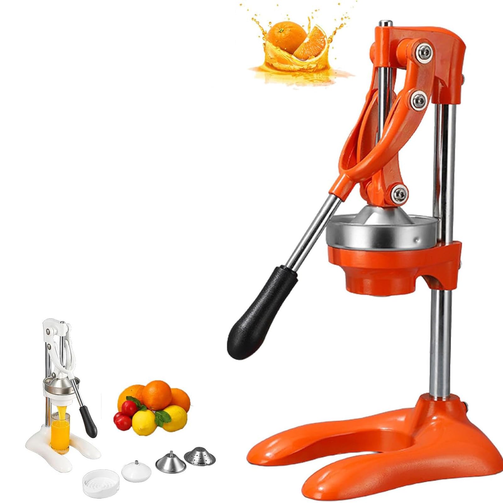 WIANQIAN Stainless Steel Manual Citrus Hand Juicer, Professional Manual Lemon Squeezer, Stainless Steel Orange Juice Squeezer, High Yield, No Peeling, For Fresh Lemon Pomegranate Lime Orange