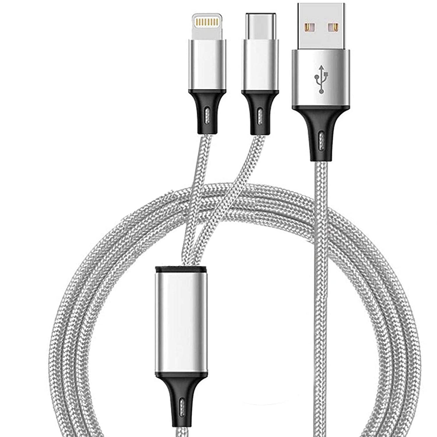 RN MART 2-in-1 Nylon cable Multi Quick Charge Charging Nylon Braided Fast Multi Charger Cable for All Micro USB, i-OS and Type-C Devices (MultiColor) (B0CBX74YNC) Amazon Price History, Amazon Price Tracker
