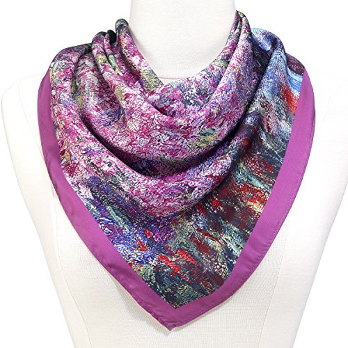 Galleria Enterprises Monet Garden Square Satin Chiffon Scarf2