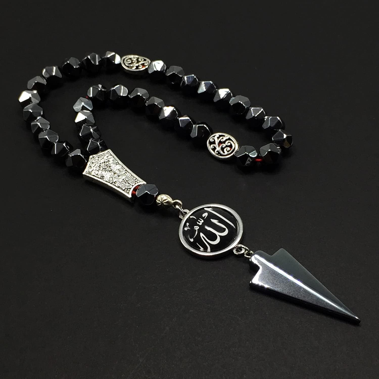 Special Allah Tassel Collection (33 Beads) Worry & Prayer Beads - Star Cut Faceted Black Hematite