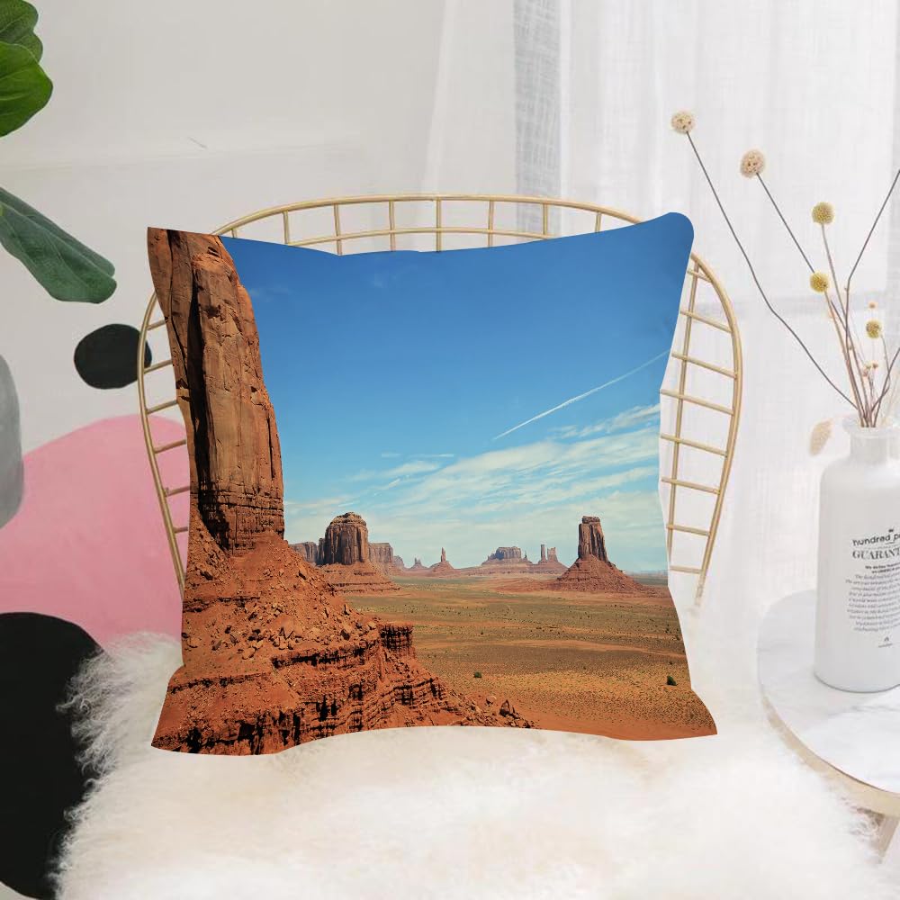 Hyosxw Monument Valley In Navajo Tribal Park Betwee - A9 Cushion Cover,Throw Pillow Case Home Decorative For Living Room Bedroom Sofa Chair 18X18 Inch,Monument Valley In Navajo Tribal Park Between Utah And Arizona-Usa,Pillowcase 45X45cm
