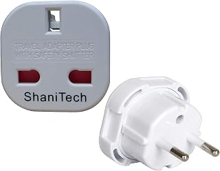 ShaniTech UK to Europe Euro Travel Adaptor Plug Suitable for France, Germany, Spain, Egypt, China Travel Adapter