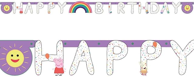 Amscan 9906336 - Officially Licensed Peppa Pig Party Happy Birthday Letter Banner - 2.1m