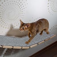 Vista 2 de Didiseaon Alfombrilla para ruedas de ejercicio para gatos, almohadilla de fieltro para mascotas, estantes de estante para gatos, rascador con rueda