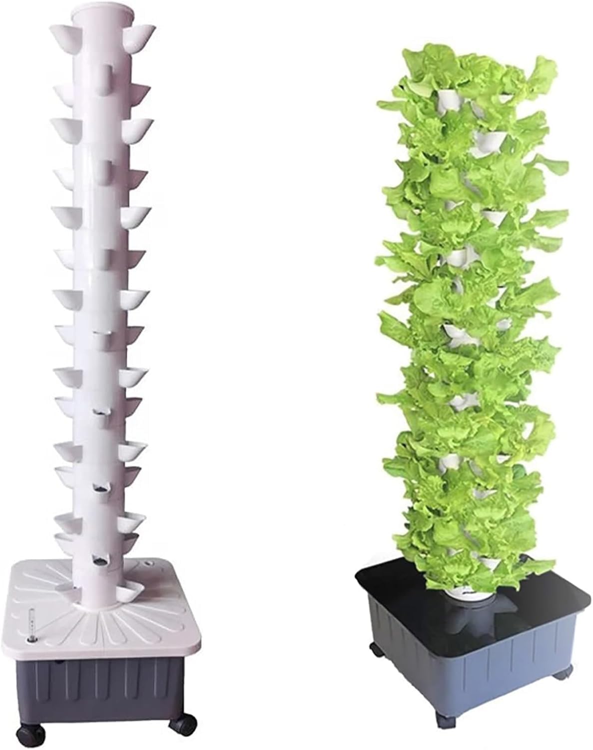 WJYCGFKJ Vertical Aeroponic Growing Tower with 45 Plant Holes, Soilless Hydroponic Kit, Easy to Assemble, Household Indoor Cultivation System for Fresh Herbs, Leafy Greens and Fruits
